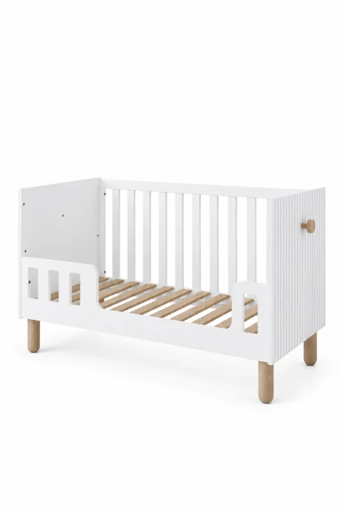 Babybett 120x60 cm, 2-in-1 – Bebella Weiß