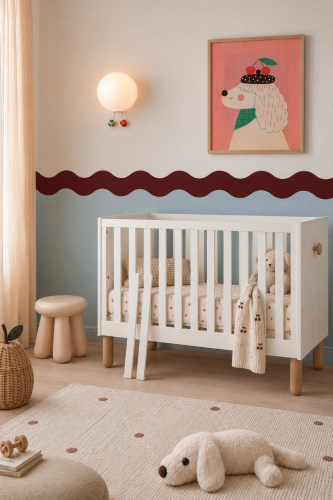 Babybett 120x60 cm, 2-in-1 – Bebella Weiß